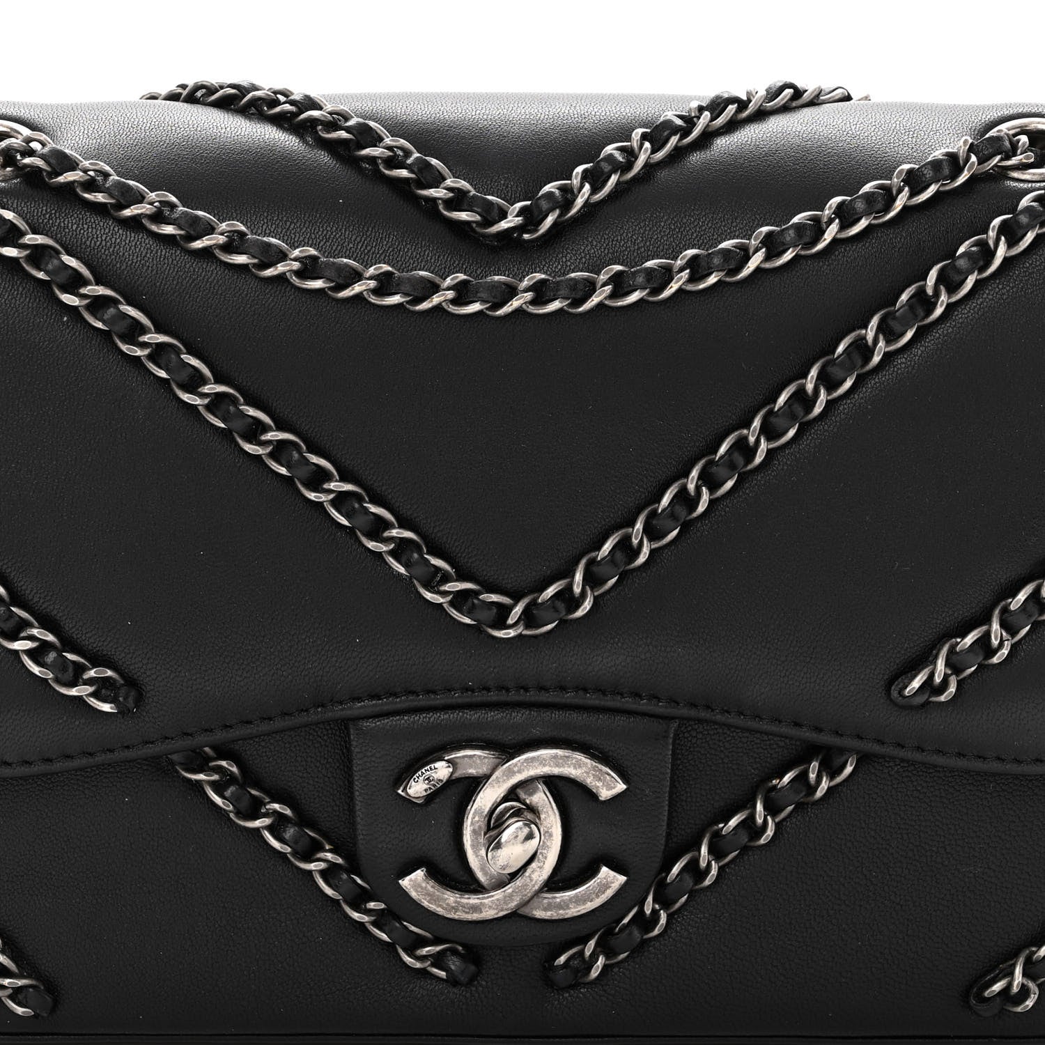 Chanel Lambskin Small CC Chain Flap Black 8 of 11
