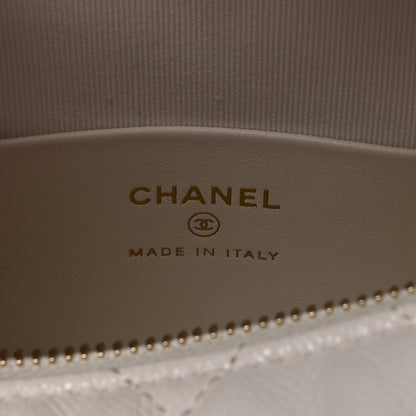 Chanel Caviar Quilted Hobo Clutch With Chain White 6 of 11