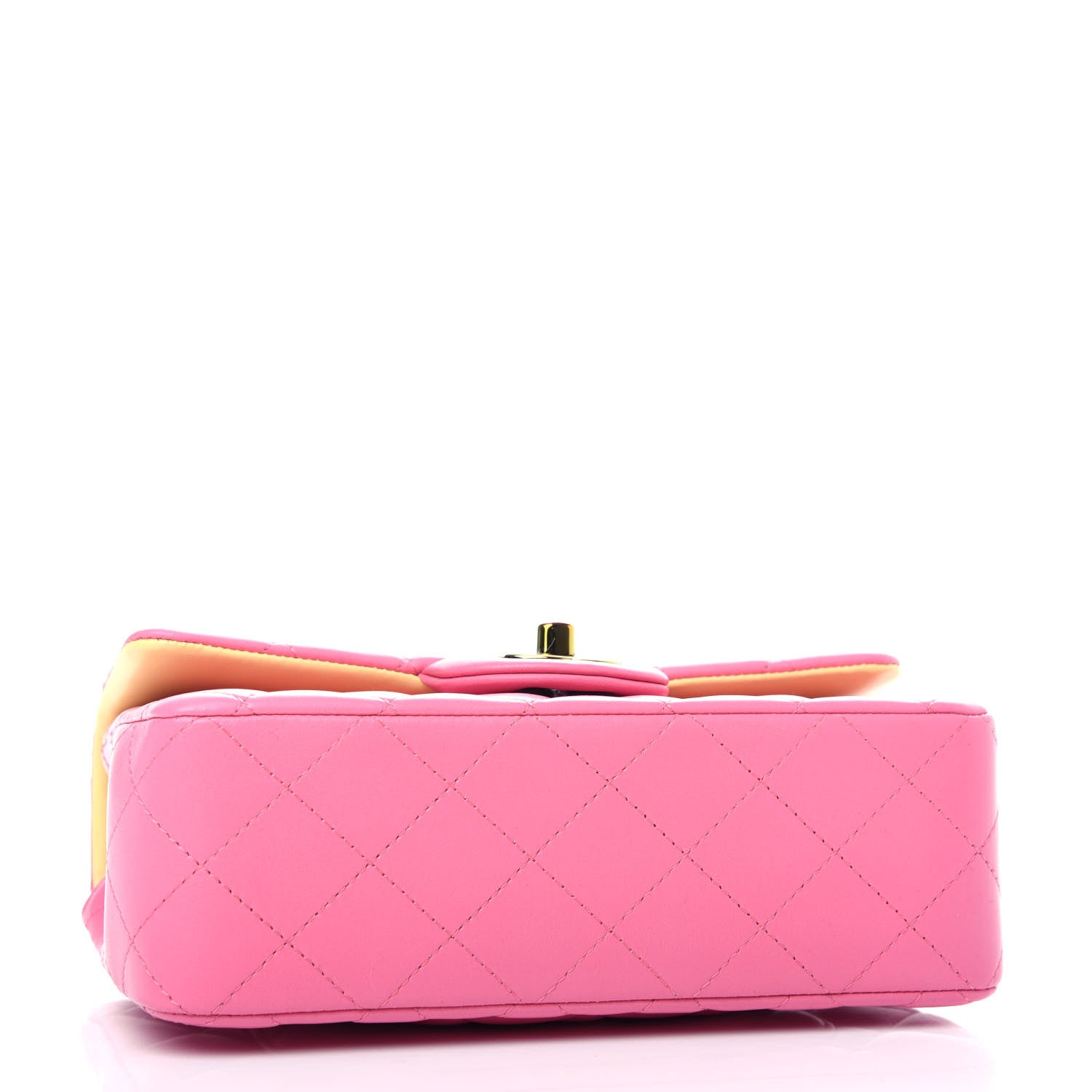 Chanel Lambskin Quilted Mini Rectangular Flap Pink Yellow 4 of 10