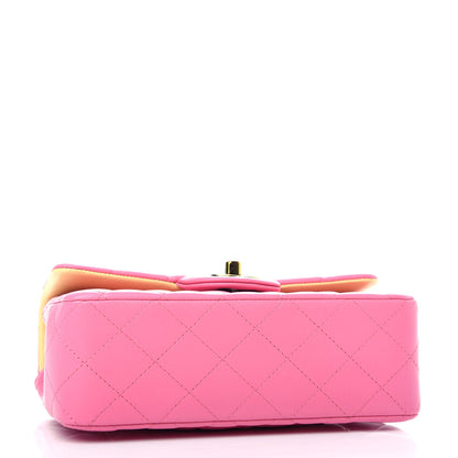 Chanel Lambskin Quilted Mini Rectangular Flap Pink Yellow 4 of 10