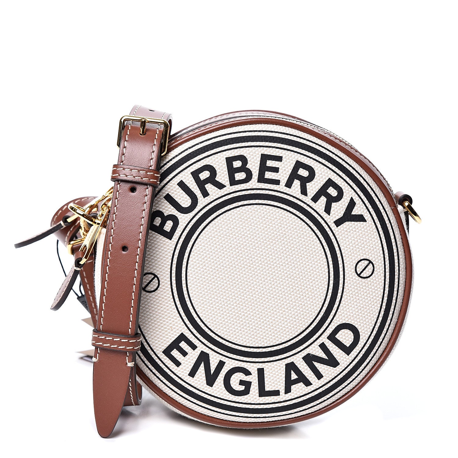 Burberry Canvas Calfskin Louise Bag Natural 1 of 9