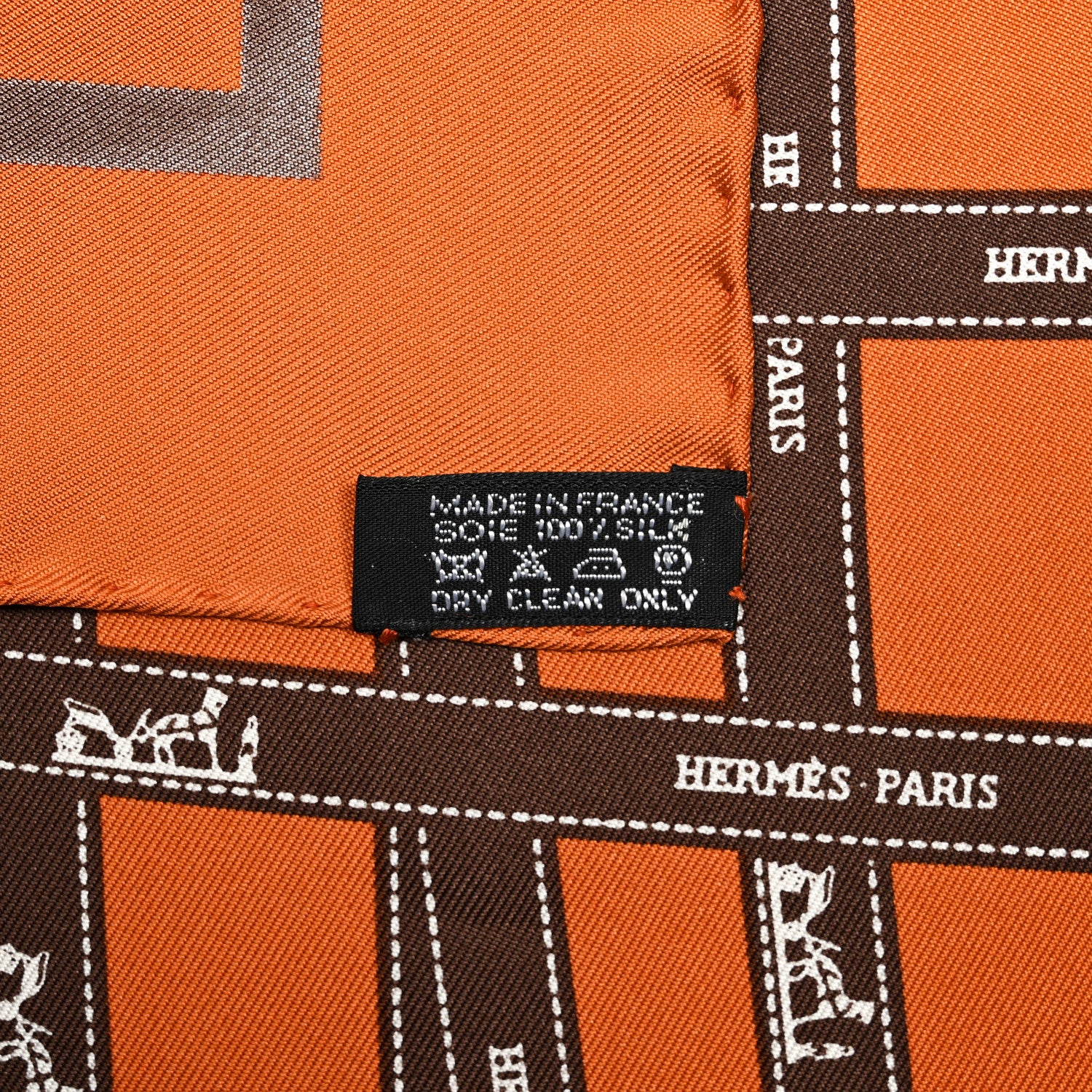 Hermes Silk Bolduc Pocket Square Scarf 4 of 4