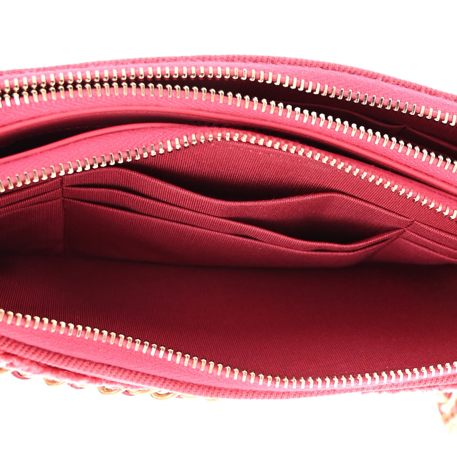 Chanel Denim Chevron Small Coco Clutch With Chain Dark Pink 7 of 15