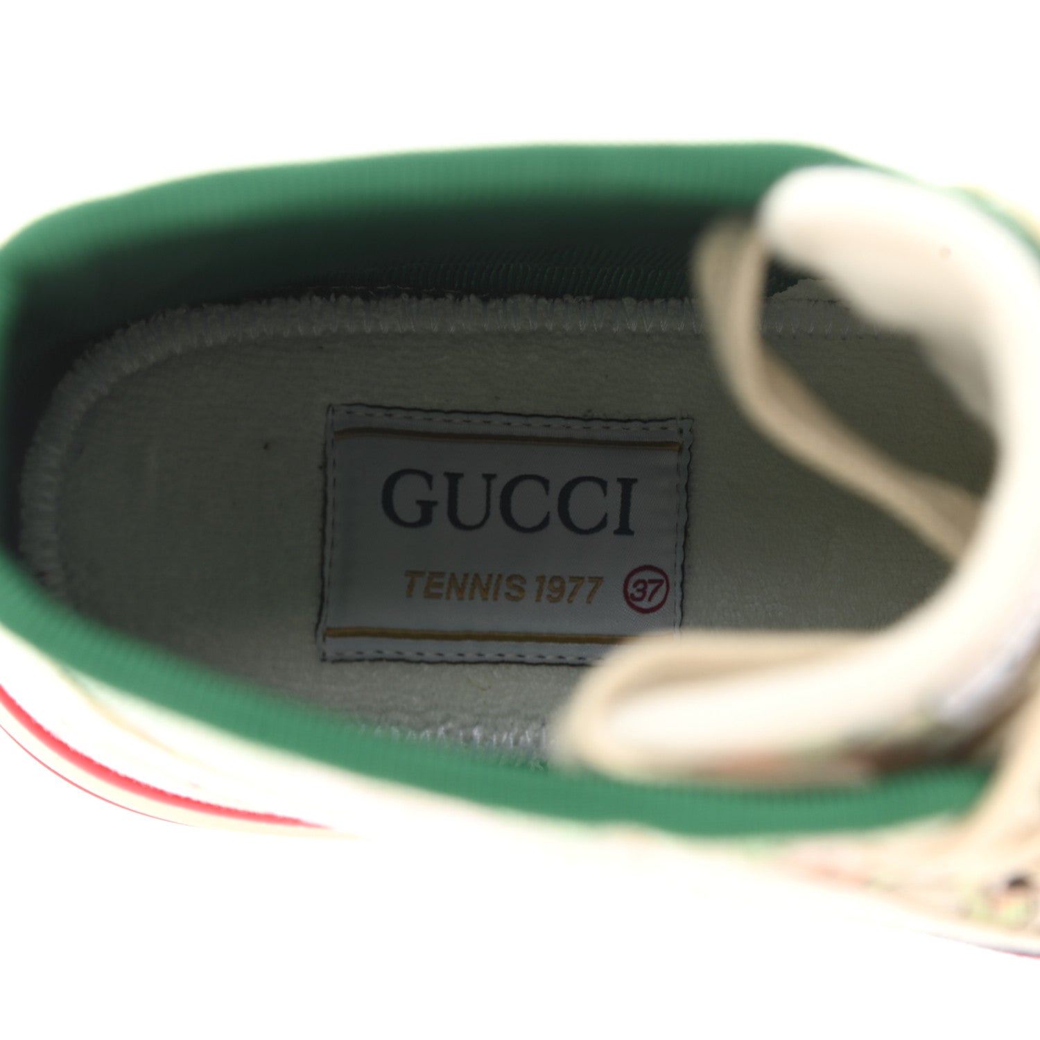 Gucci X LIBERTY OF LONDON Canvas Web Tracy Print Womens 1977 Tennis High Top Sneakers 37 Mint Peach Mystic White 7 of 8