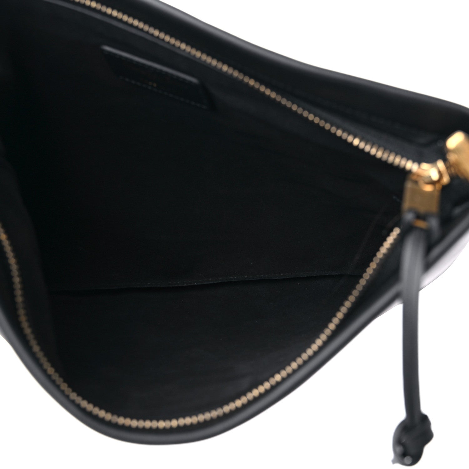 Christian Dior Calfskin Embossed Logo Zip Clutch Black 5 of 10