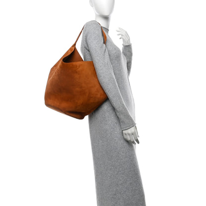 Khaite Suede Calfskin Medium Lotus Tote Caramel 2 of 10