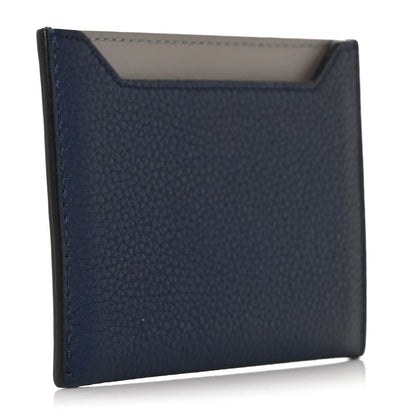 Celine Baby Drummed Calfskin Bi-Color Card Holder Marine Stone 3 of 8