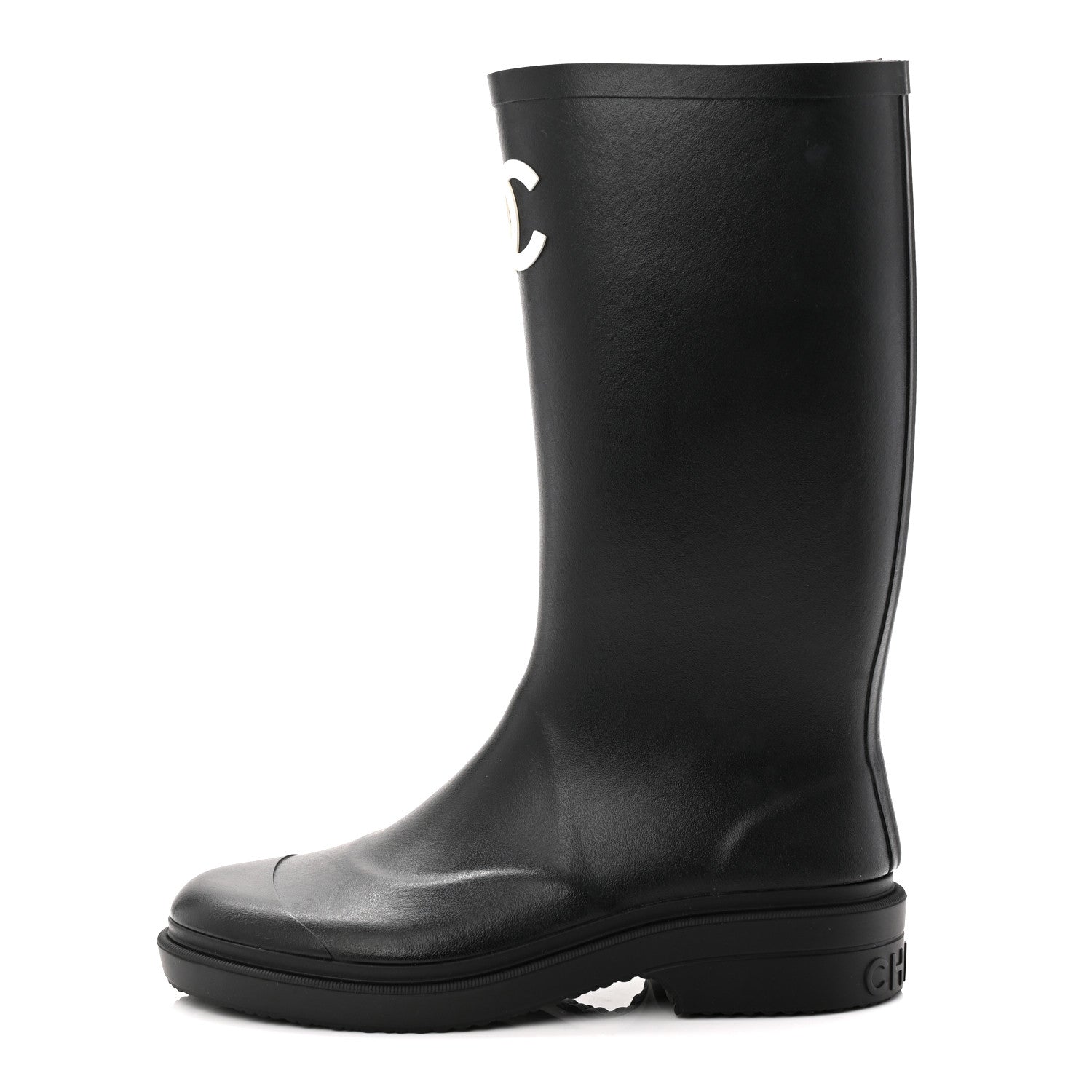 Chanel Caoutchouk CC High Boots 37 Black 1 of 11