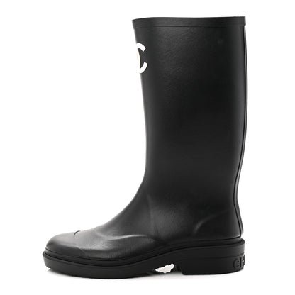 Chanel Caoutchouk CC High Boots 37 Black 1 of 11