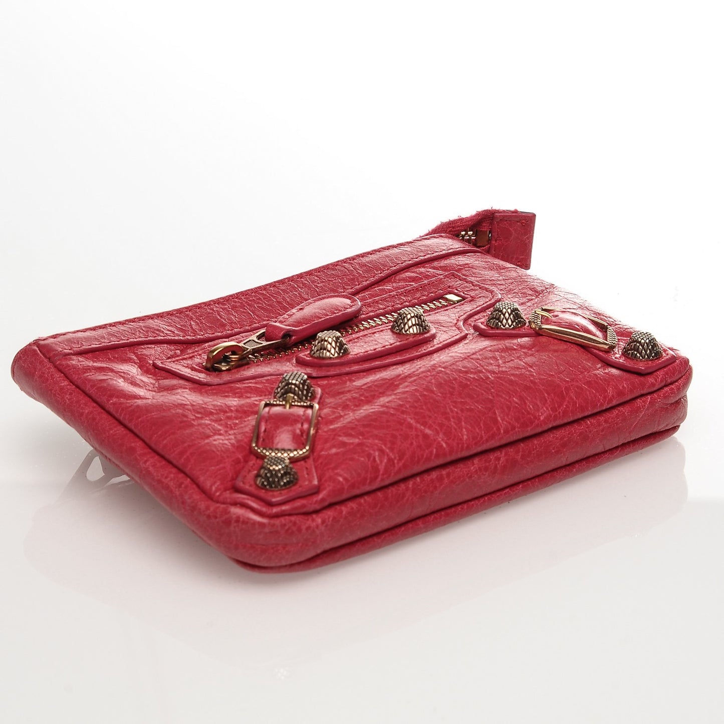 Agneau Giant 12 Silver Hardware M Porte-Monnaie Coin Purse Rose Thulian