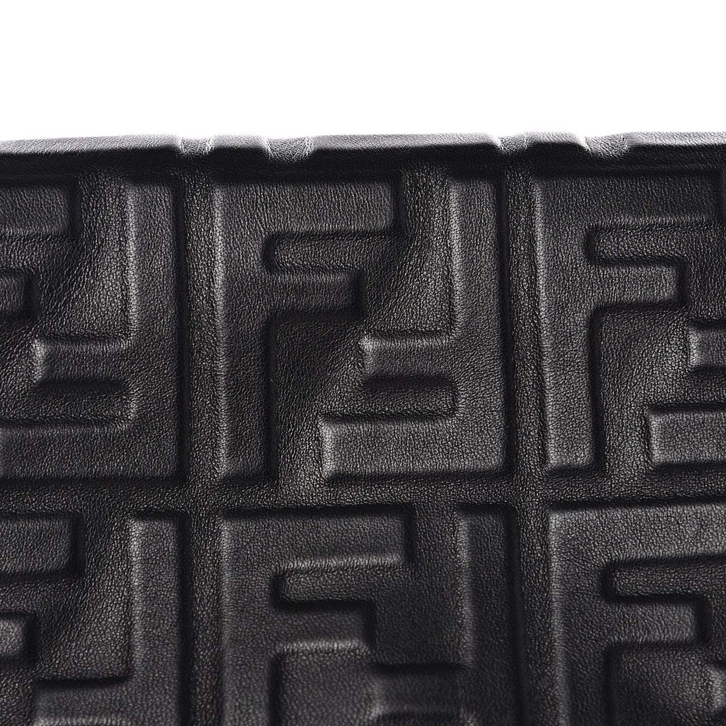 Nappa FF 1974 Embossed Mini Expandable Flap Bag Black