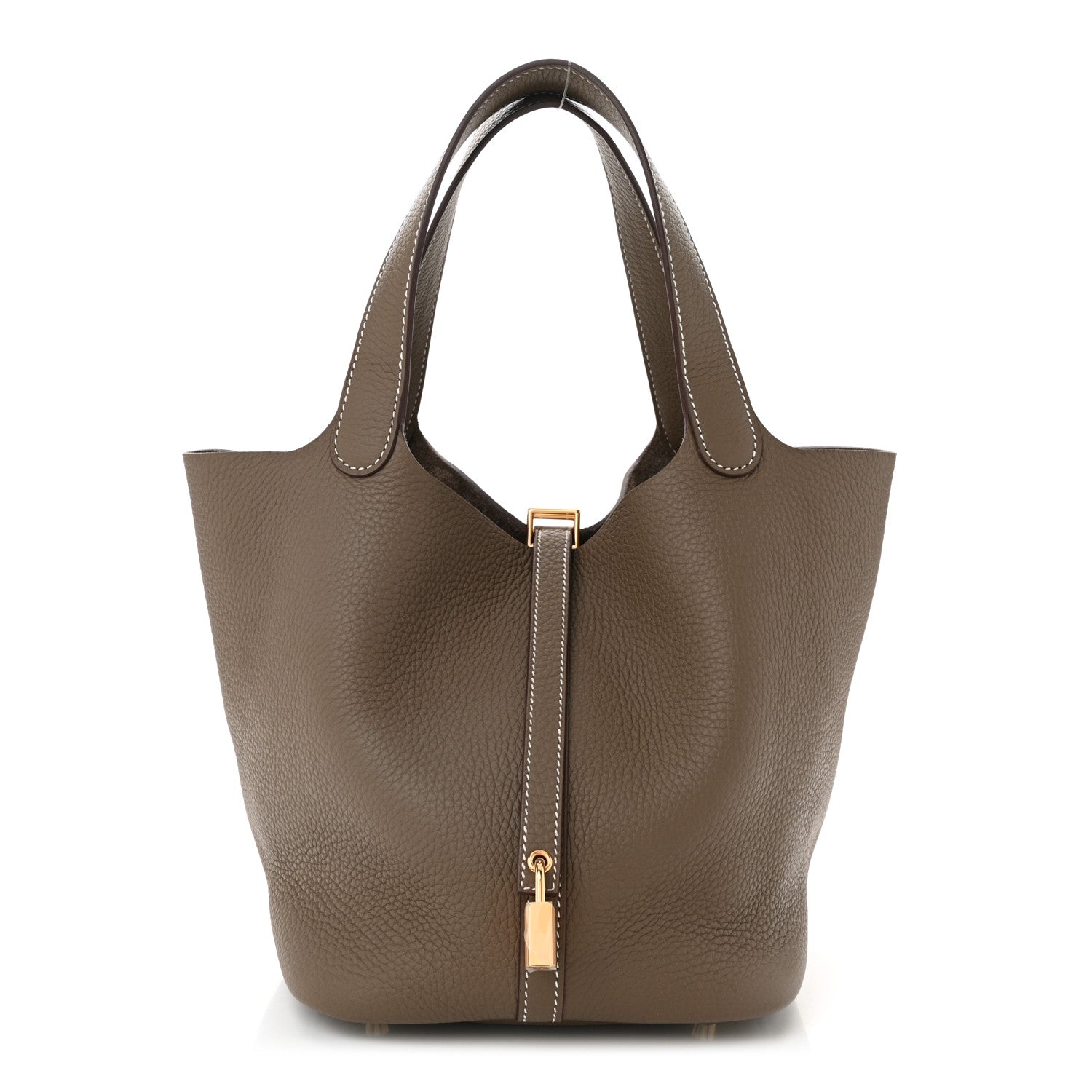 Hermes Taurillon Clemence Picotin Lock 22 MM Etoupe 1 of 10