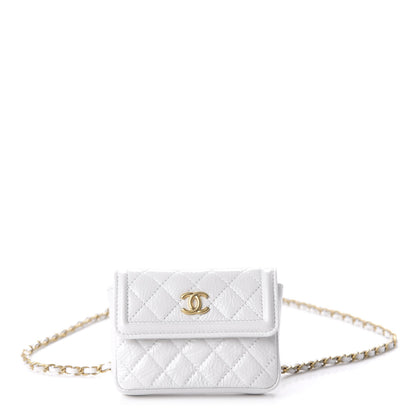 Chanel Patent Quilted Chain Waist Bag White 1 of 12