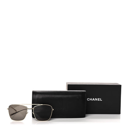 Chanel Metal Pilot Sunglasses 4256 Gold 9 of 9