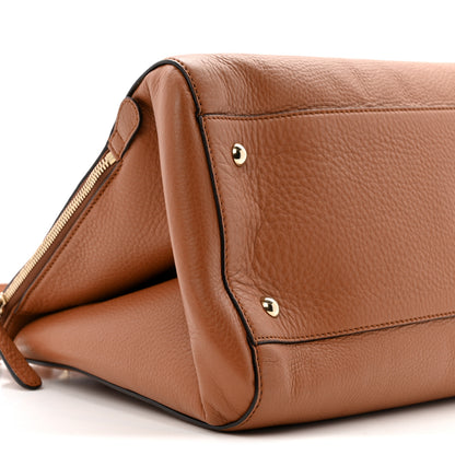 Gucci Calfskin Large Label Tote Brown 9 of 14