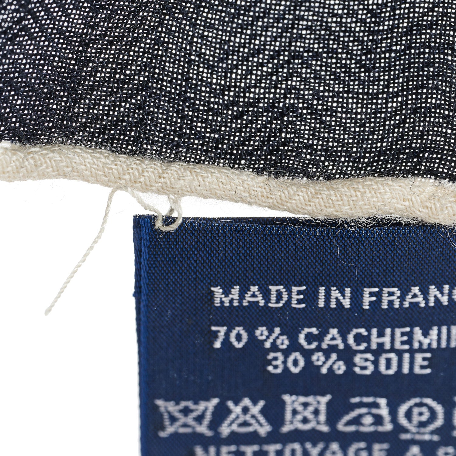 Hermes Cashmere Silk Jungle Love Tattoo Shawl 140 Bleu Black White 5 of 5