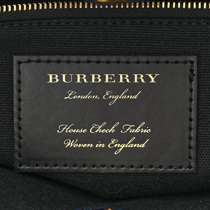 Burberry Derby Calfskin House Check Medium Banner Tote Ink Blue 8 of 15