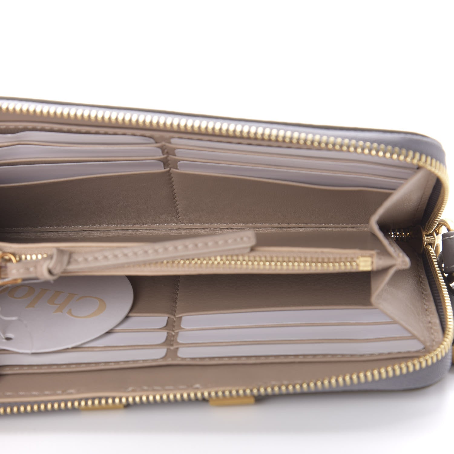 Chloe Calfskin Marcie Long Zip Around Wallet Cashmere Grey 5 of 9