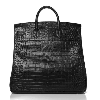 Hermes Matte Porosus Crocodile HAC Birkin 40 Black 3 of 11