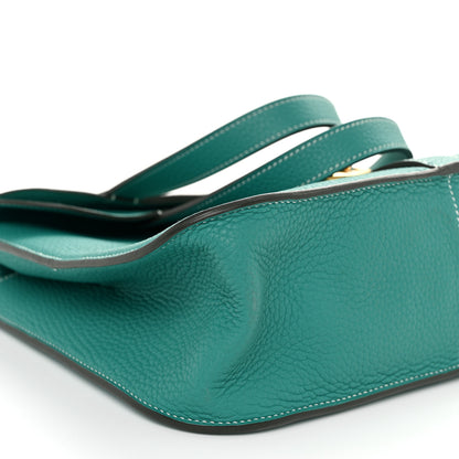Hermes Taurillon Clemence Halzan 31 GM Vert Verone 8 of 10
