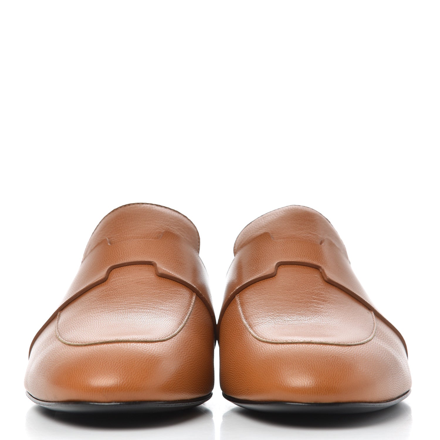 Hermes Goatskin Womens Catena Mules 37 Beige Dore 2 of 14