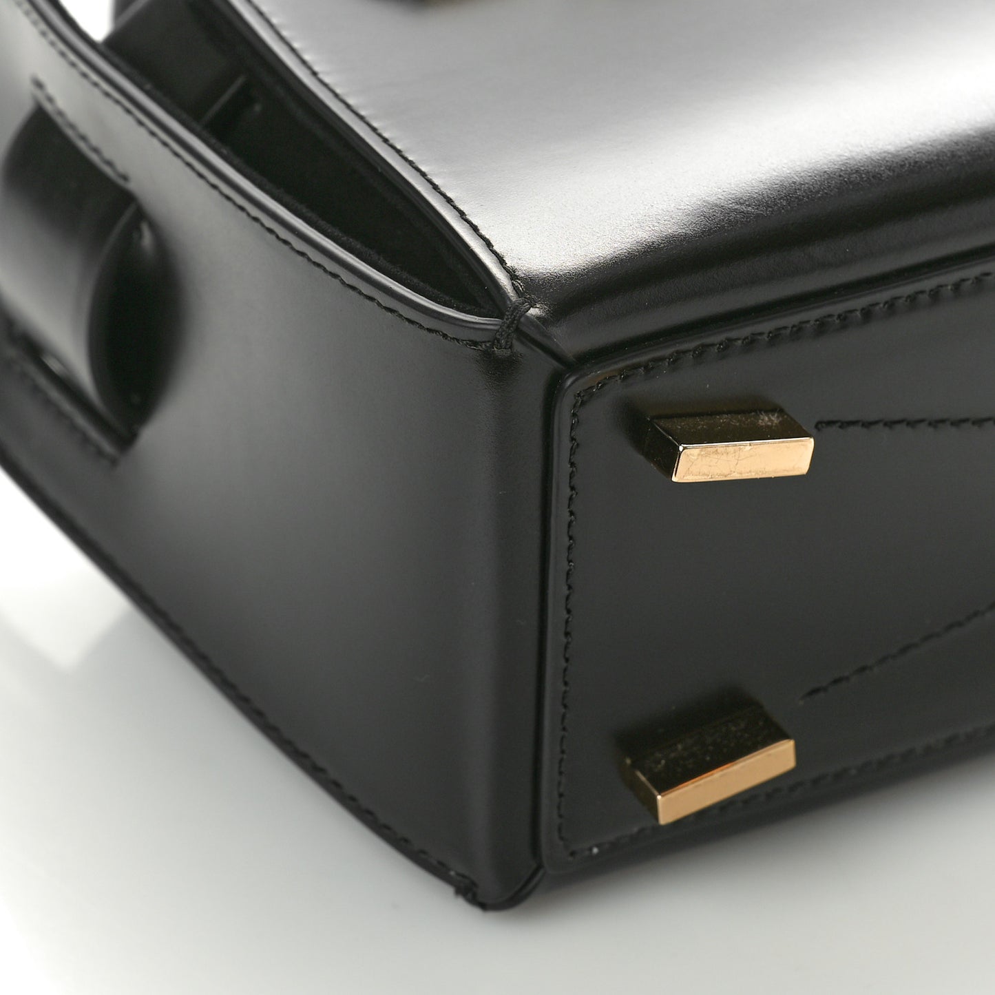 Brushed Off Calfskin Small Gancini Buckles Tote Bag Black