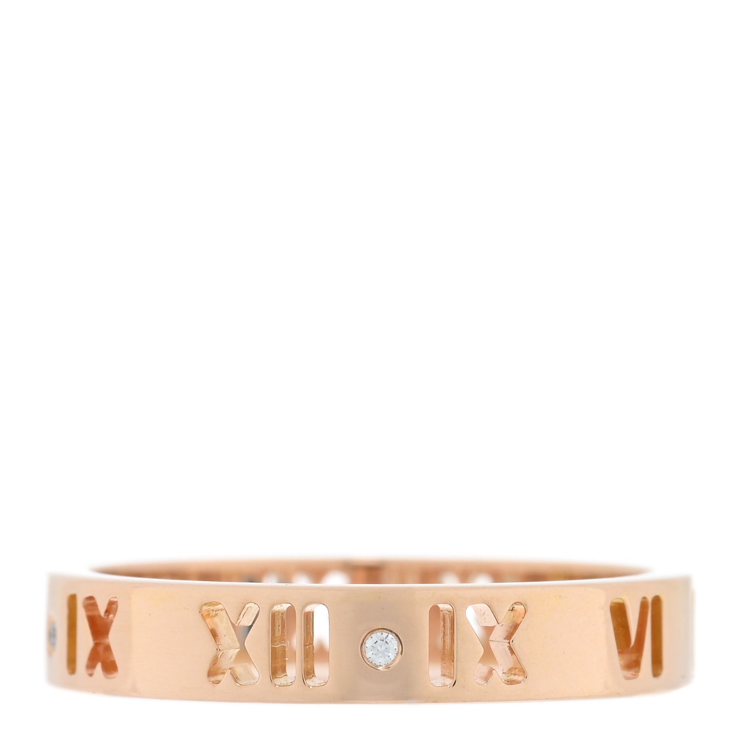 18K Rose Gold Diamond Atlas Pierced Ring 55 7.25