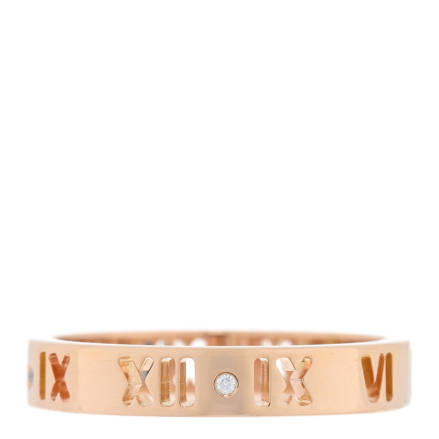 Tiffany 18K Rose Gold Diamond Atlas Pierced Ring 55 7.25 1 of 4