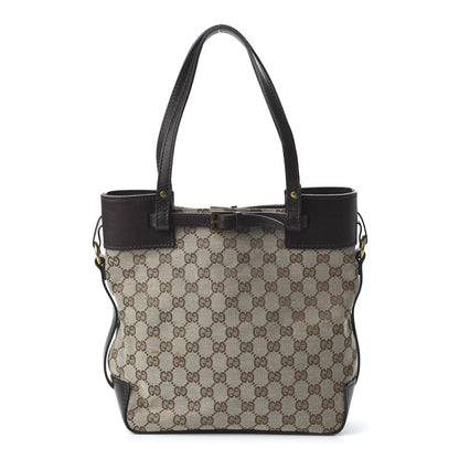 Gucci Monogram Small Bucket Tote Dark Brown 1 of 12