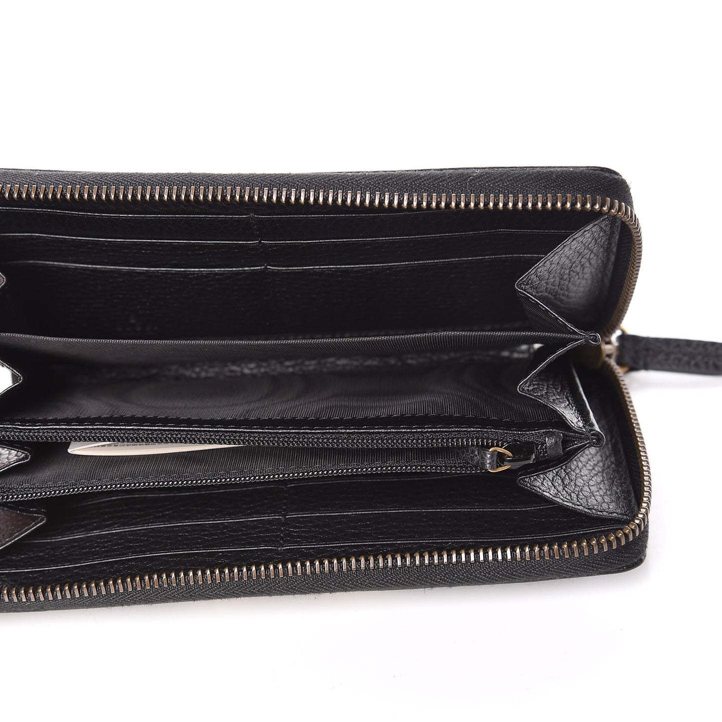 Calfskin Butterfly Zip Around Wallet Black