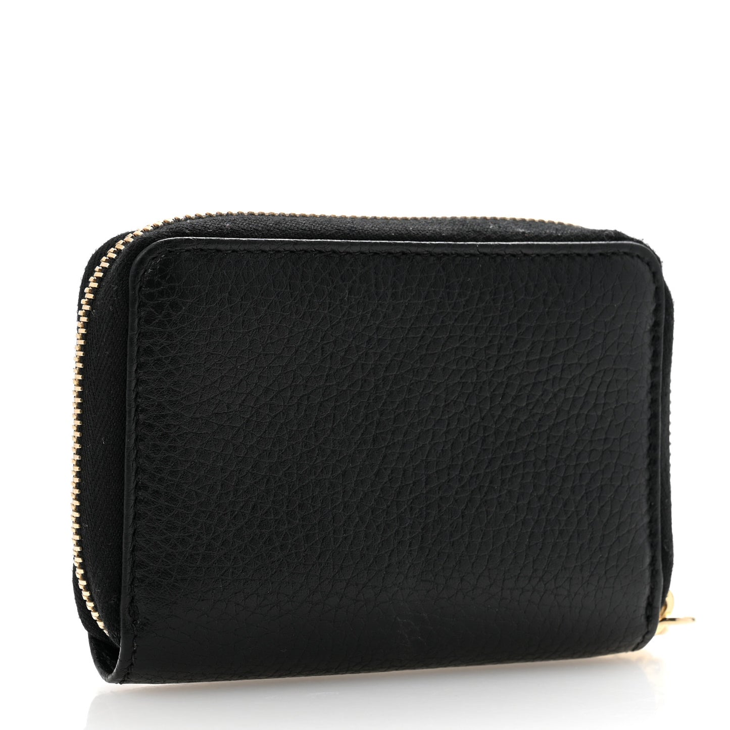 Pebbled Calfskin Small Soho Zip Around Wallet Black
