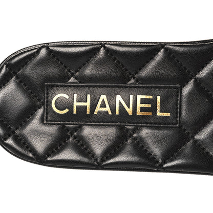 Chanel Shiny Goatskin Quilted CC Mules Sandals 40 Black 9 of 9