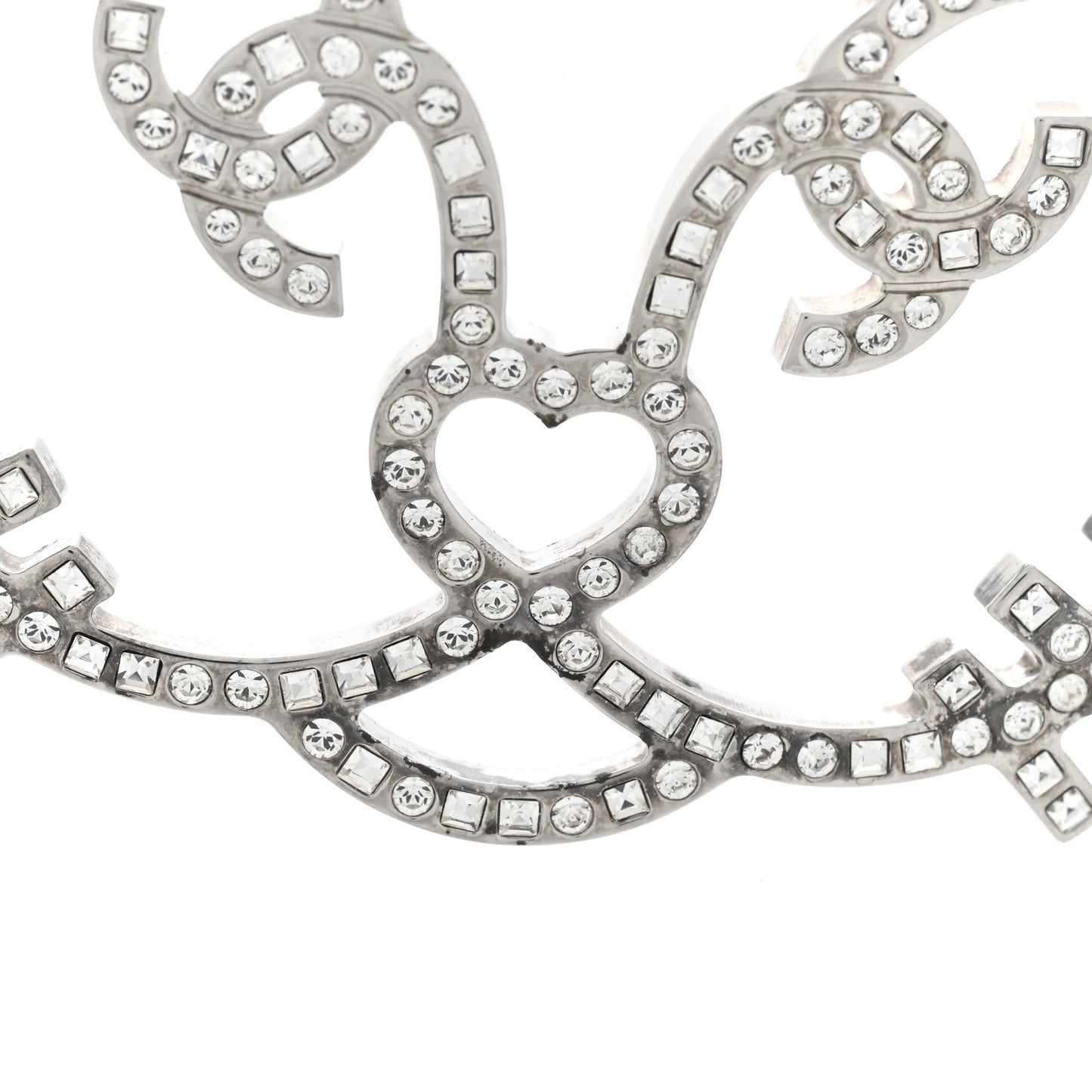 Strass Crystal Emoji Choupette Cat Brooch Silver
