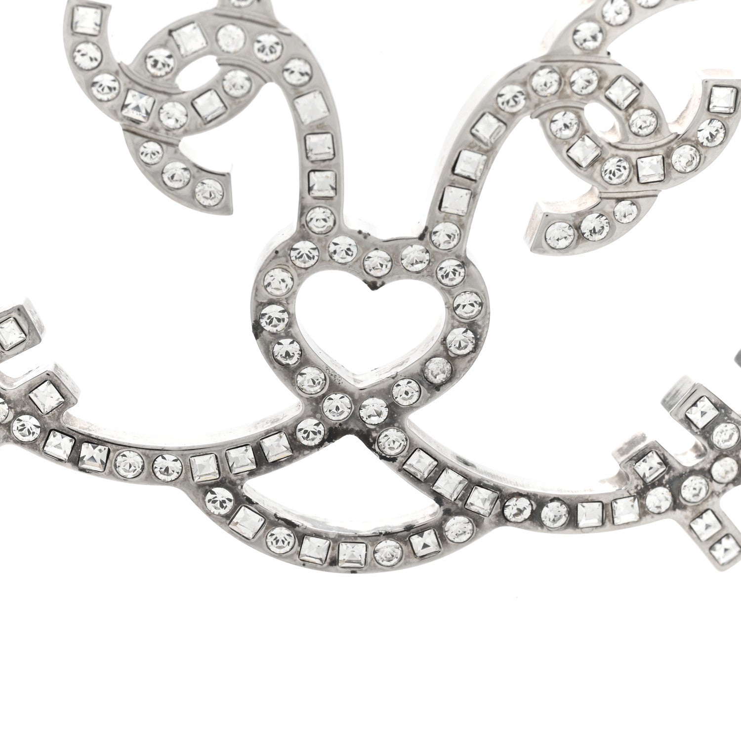 Chanel Strass Crystal Emoji Choupette Cat Brooch Silver 7 of 7