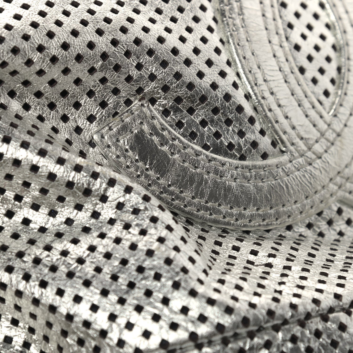 Chanel Metallic Glazed Calfskin Perforated Medium Rodeo Drive Tote Silver 12 of 15