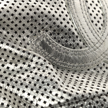 Chanel Metallic Glazed Calfskin Perforated Medium Rodeo Drive Tote Silver 12 of 15