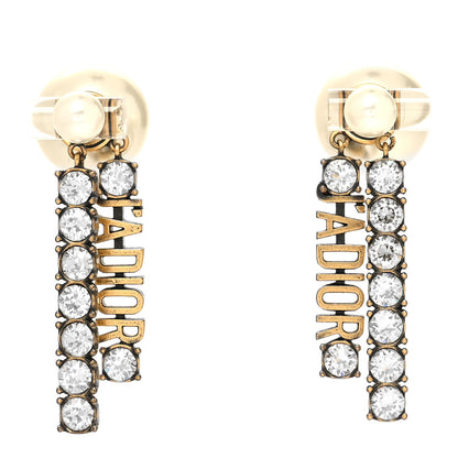 Christian Dior Pearl Crystal J'Adior Tribales Earrings Antique Gold 1 of 4