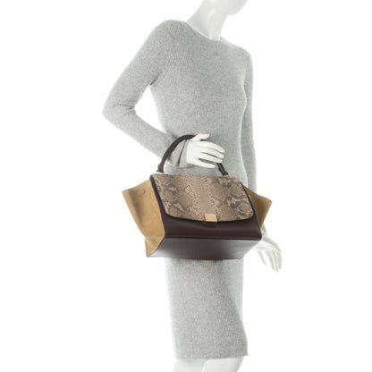 Celine Python Suede Medium Trapeze Khaki 3 of 9