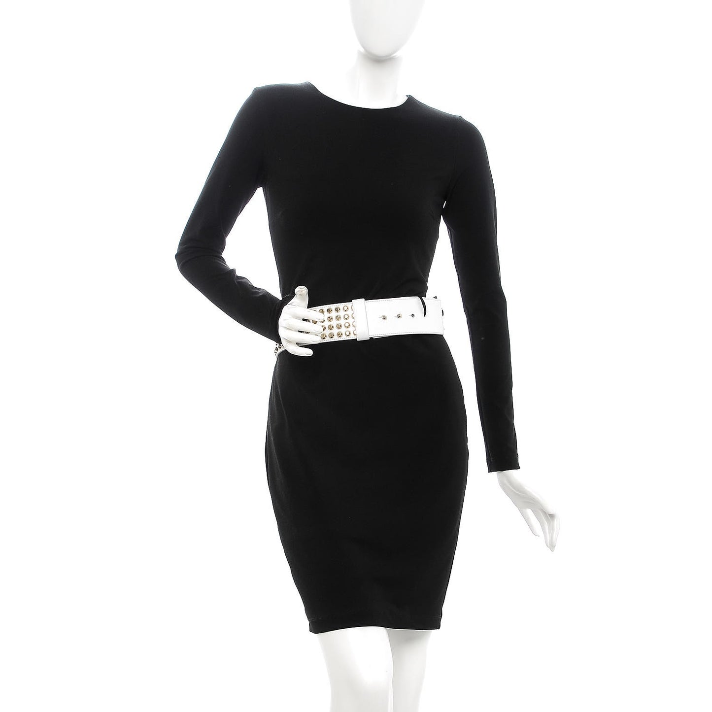 Calfskin Studded Belt 95 White