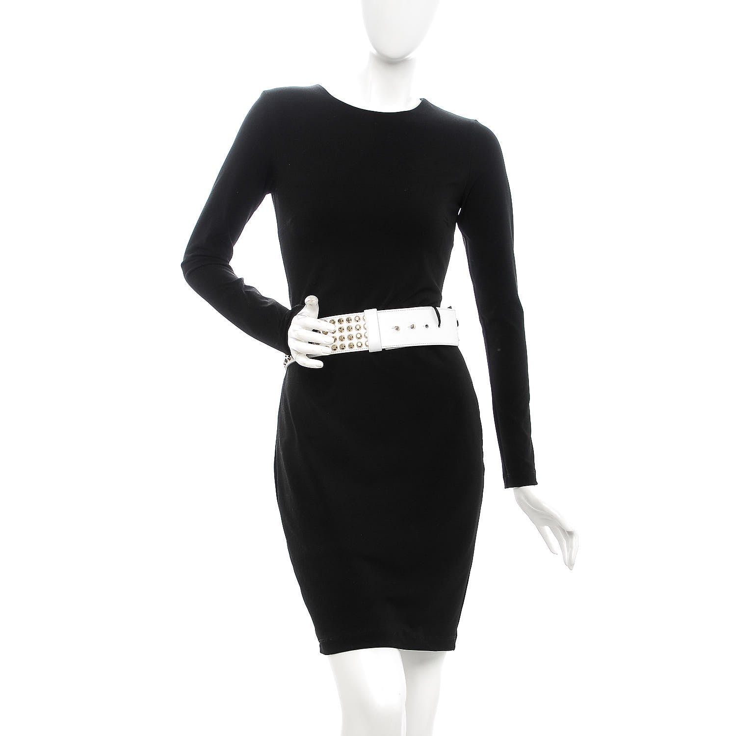 Versace Calfskin Studded Belt 95 White 2 of 6