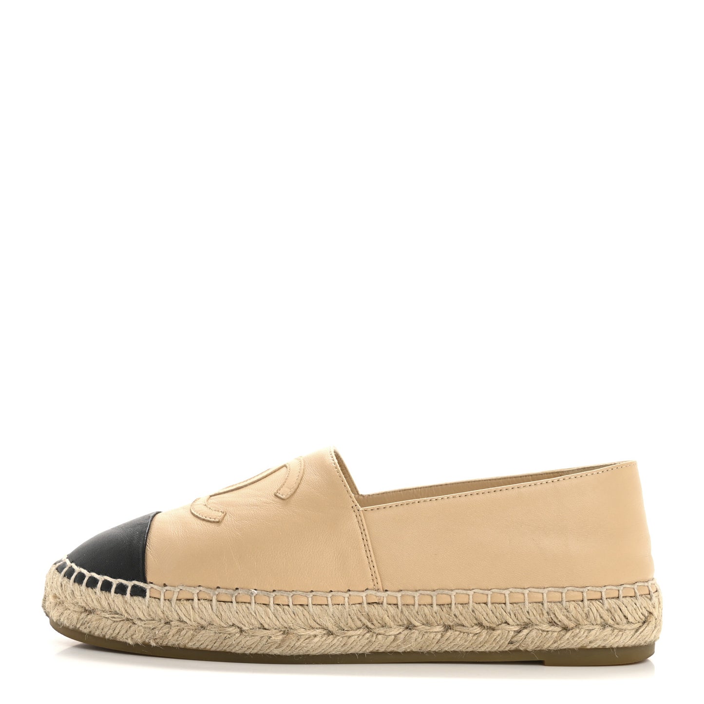 Lambskin CC Espadrilles 38 Beige Black