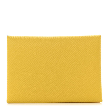 Hermes Epsom Calvi Duo Card Case Jaune De Naples 1 of 7