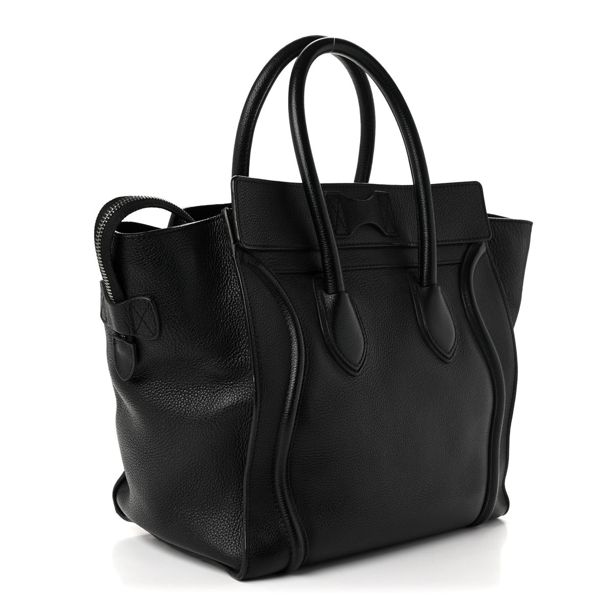 Drummed Calfskin Mini Luggage Black