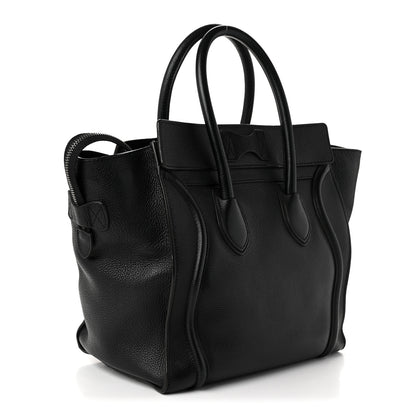 Celine Drummed Calfskin Mini Luggage Black 3 of 11