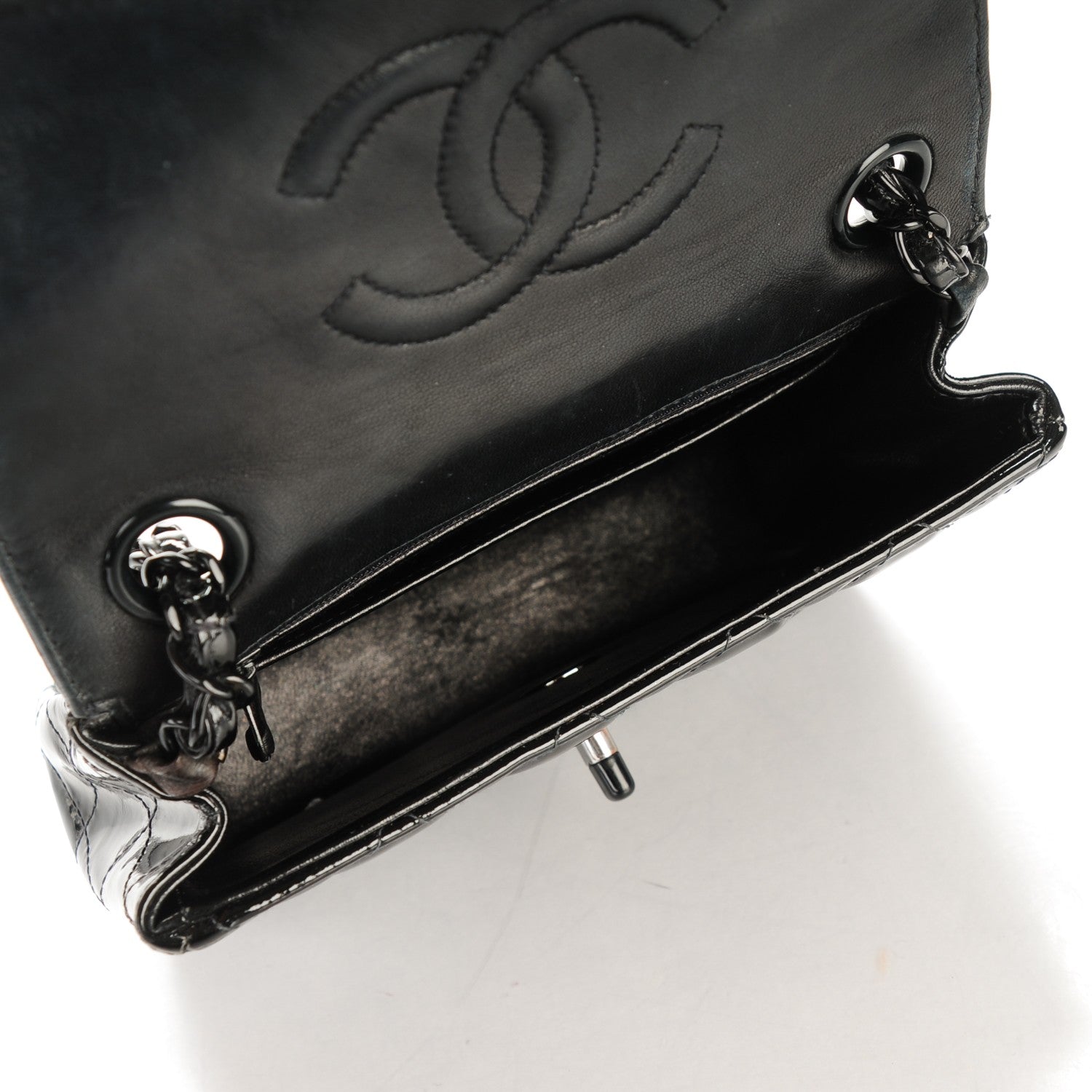 Chanel Patent Calfskin Quilted Mini Square Flap Black 5 of 8