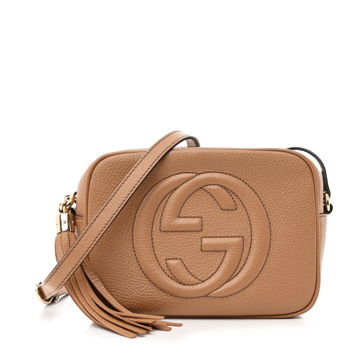 Pebbled Calfskin Small Soho Disco Bag Camelia