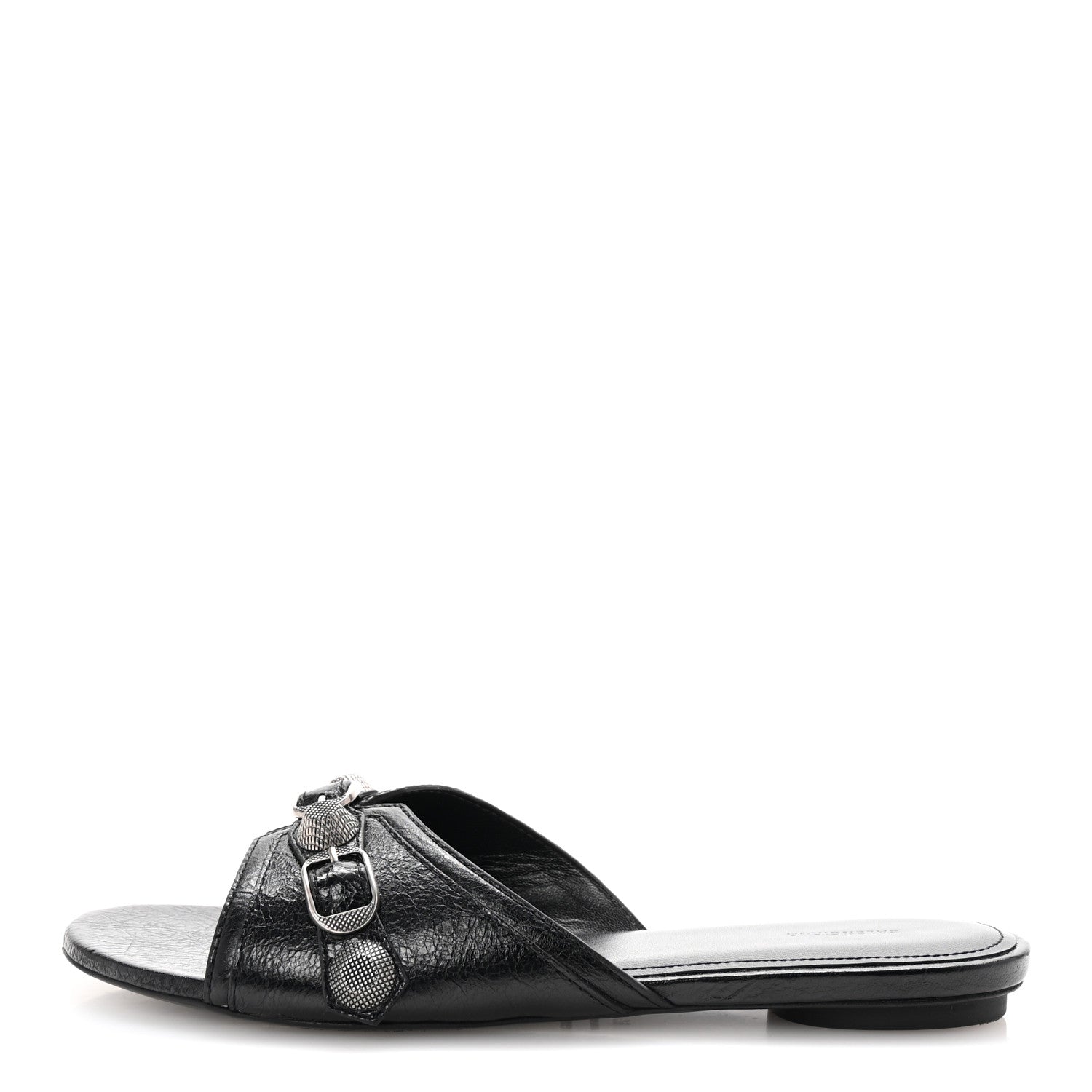 Balenciaga Agneau Arena Cagole Flat Slide Sandals 39 Black 1 of 10
