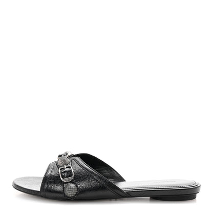 Balenciaga Agneau Arena Cagole Flat Slide Sandals 39 Black 1 of 10