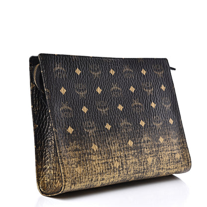 MCM Gradation Visetos Zip Pouch Black Gold 3 of 9