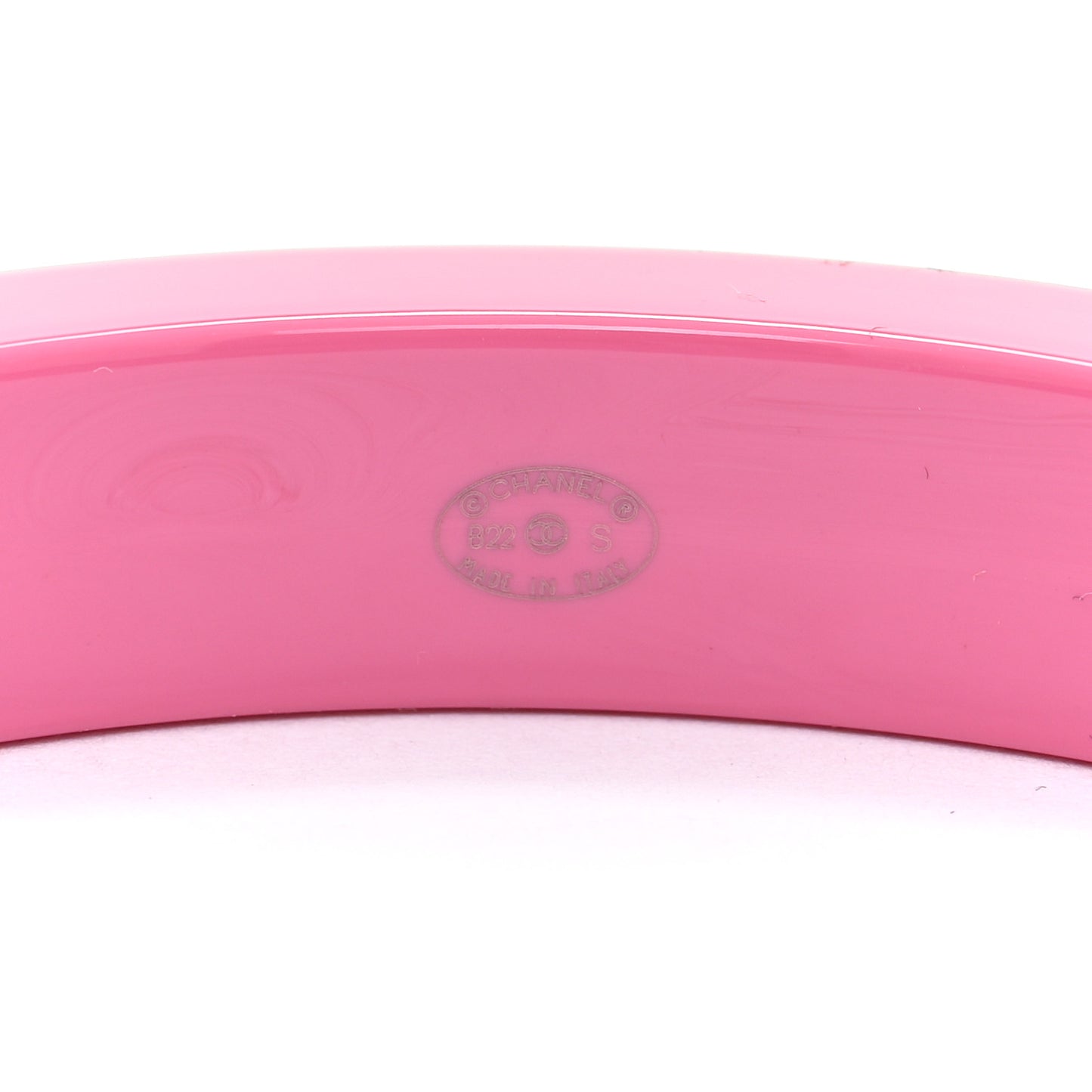 Resin Logo Bangle Bracelet Pink Black